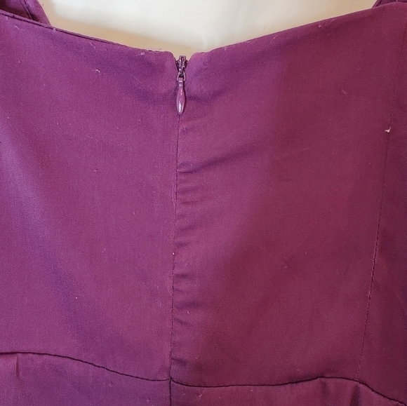 Lulu's Satiny Deep Purple Asymmetrical Dress with Relaxed Bustline in Size Large - Picture 6 of 7